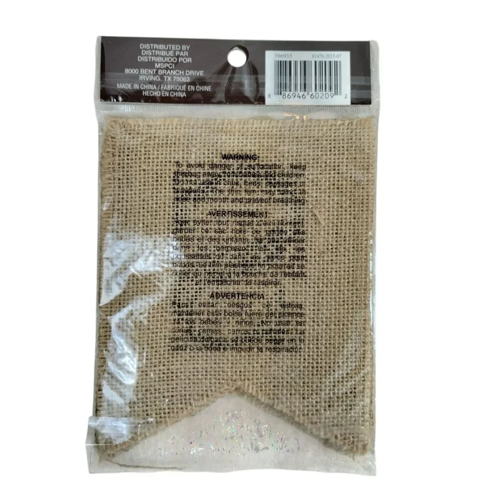 Recollections Mr. and Mrs. Jute Burlap Banner 7 Piece Set Wedding Rustic Decor